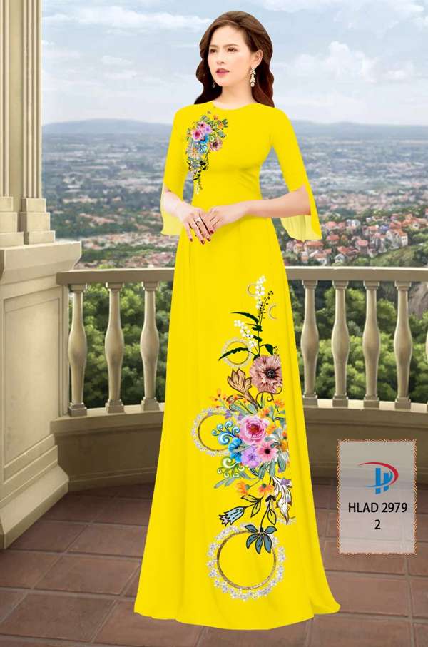 Vải Áo Dài Hoa In 3D AD HLAD2979 62